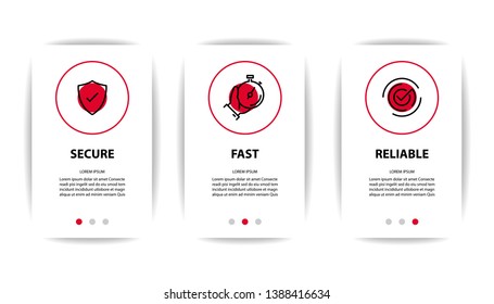 mobile application screen with business icon