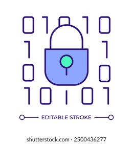 Mobile application security RGB color icon. Access control, availability management. Encryption integration. Isolated vector illustration. Simple filled line drawing. Editable stroke