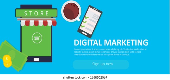 Mobile Application, Shopping Online on Website, Vector Concept