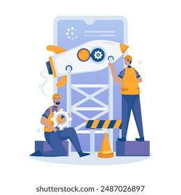 Mobile application software development vector illustration