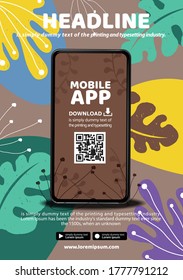 mobile application technology poster flyer communication hi tech innovation background 
concept  vector illustration natural background