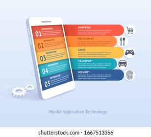 Mobile application technology vector illustrations.