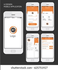 Mobile Application UI Interface Design Vector