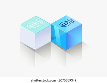 Mobile applications . Blue cubes. 3d vector illustration
