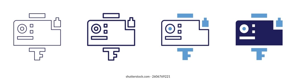 Mobile applications icon in 4 different styles. Thin Line, Line, Bold Line, Duotone. Duotone style. Editable stroke.