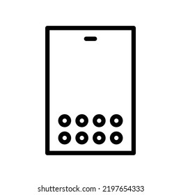Symbol für mobile Anwendungen in schwarzer Umrissform