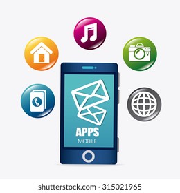 Mobile applications and multimeida technology design, vector illustration.