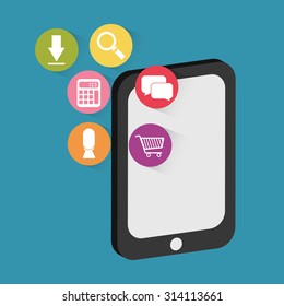 Mobile applications shop entertainment, vector illustration eps 10