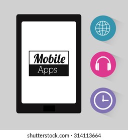 Mobile applications shop entertainment, vector illustration eps 10