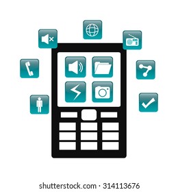 Mobile applications shop entertainment, vector illustration eps 10