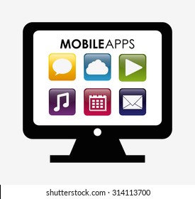 Mobile applications shop entertainment, vector illustration eps 10