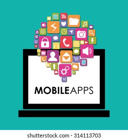 Mobile applications shop entertainment, vector illustration eps 10