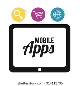 Mobile applications shop entertainment, vector illustration eps 10