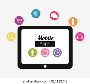 Mobile applications shop entertainment, vector illustration eps 10