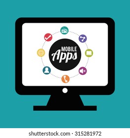 Mobile applications shop entertainment, vector illustration eps 10