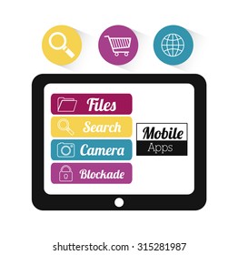 Mobile applications shop entertainment, vector illustration eps 10