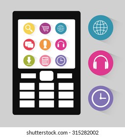 Mobile applications shop entertainment, vector illustration eps 10