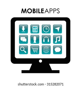 Mobile applications shop entertainment, vector illustration eps 10