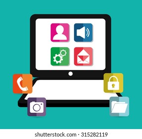 Mobile applications shop entertainment, vector illustration eps 10