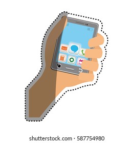 Mobile applications for smartphone icon vector illustration graphic design
