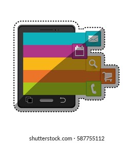 Mobile applications for smartphone icon vector illustration graphic design