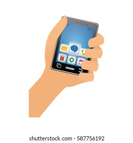 Mobile applications for smartphone icon vector illustration graphic design