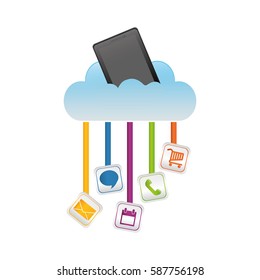 Mobile applications for smartphone icon vector illustration graphic design