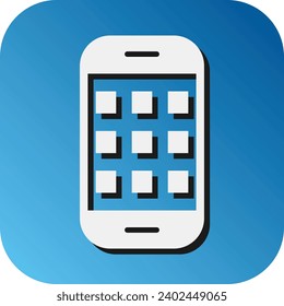 Mobile Applications  Vector Glyph Gradient Background Icon For Personal And Commercial Use.
