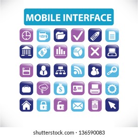 botones de aplicaciones móviles, iconos - interfaz de diseño web