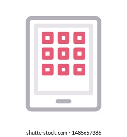 mobile apps colour line vector icon