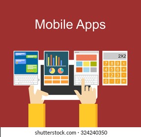 Mobile apps concept illustration.
