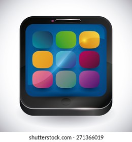 Mobile apps design over white background, vector illustration.