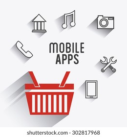 Mobile apps design, vector illustration eps 10.