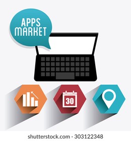 Mobile apps design, vector illustration eps 10.
