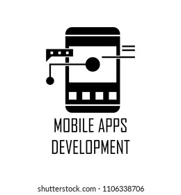 mobile apps development icon. Element of Web Development for mobile concept and web apps. Detailed mobile apps development icon can be used for web and mobile. Premium icon on white background