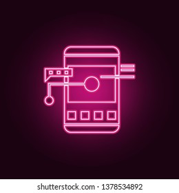 mobile apps development icon. Elements of Web Development in neon style icons. Simple icon for websites, web design, mobile app, info graphics