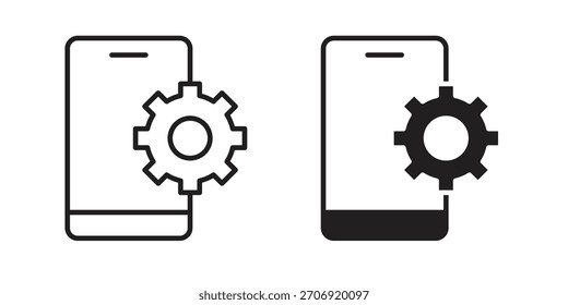 Symbol für die Entwicklung mobiler Apps, Symbol für den Gliederungsstil einer Website oder mobilen App, Vektorgrafiken