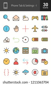 Mobile Apps Filled Line Icons