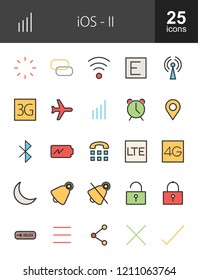 Mobile Apps Filled Line Icons