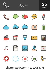 Mobile Apps Filled Line Icons