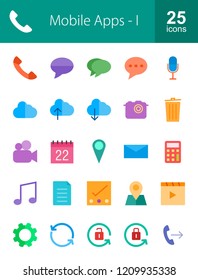Mobile Apps Flat Icons