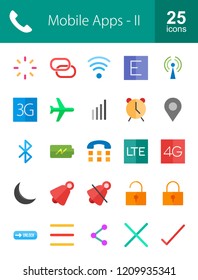 Mobile Apps Flat Icons