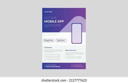 Mobile Apps Flyer Template, Mobile App Promotion Flyer Template, Mobile App Flyer And Poster Design.
