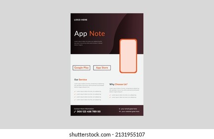 Mobile apps Flyer template, Mobile app promotion flyer template, Mobile app flyer and poster design.
