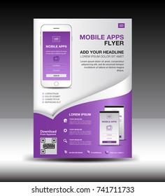 mobile apps flyer template business brochure stock vector royalty