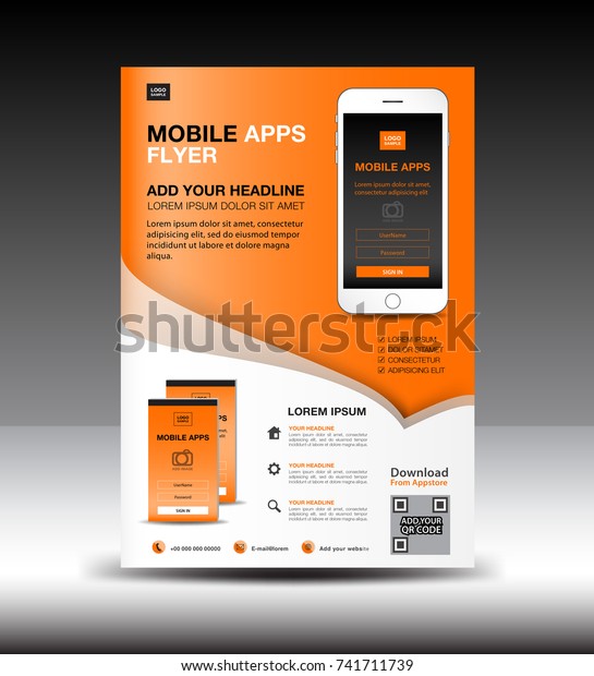 Mobile Apps Flyer Template Business Brochure Stock Vector (Royalty Mobile Apps Flyer Template Business Brochure Stock Vector (Royalty