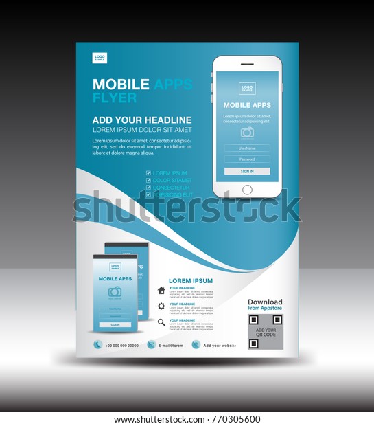 mobile apps flyer template business brochure stock vector mobile app layout template