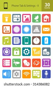 Mobile Apps Icon Set. Can also be used for Device Apps and Settings. Suitable for web apps, mobile apps and print media.
