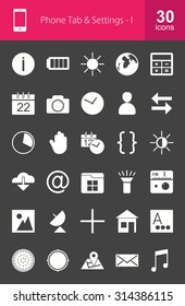 Mobile Apps Icon Set. Can also be used for Device Apps and Settings. Suitable for web apps, mobile apps and print media.