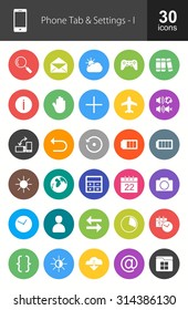 Mobile Apps Icon Set. Can also be used for Device Apps and Settings. Suitable for web apps, mobile apps and print media.